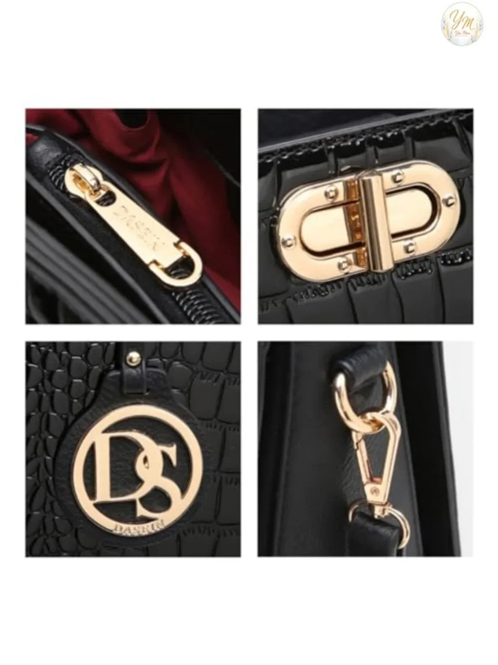 Vegan Leather Satchel Tote with Matching Clutch